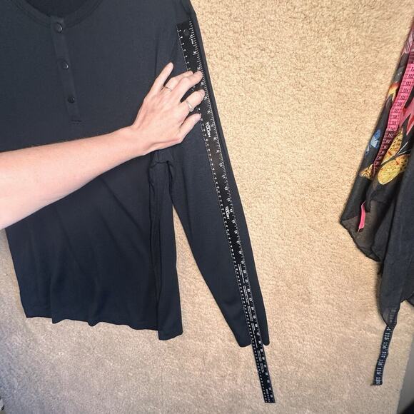 Theory Men's Snap Henley Black Modal Activate Jersey Sz XL Minimalist Casual EC - Picture 16 of 16